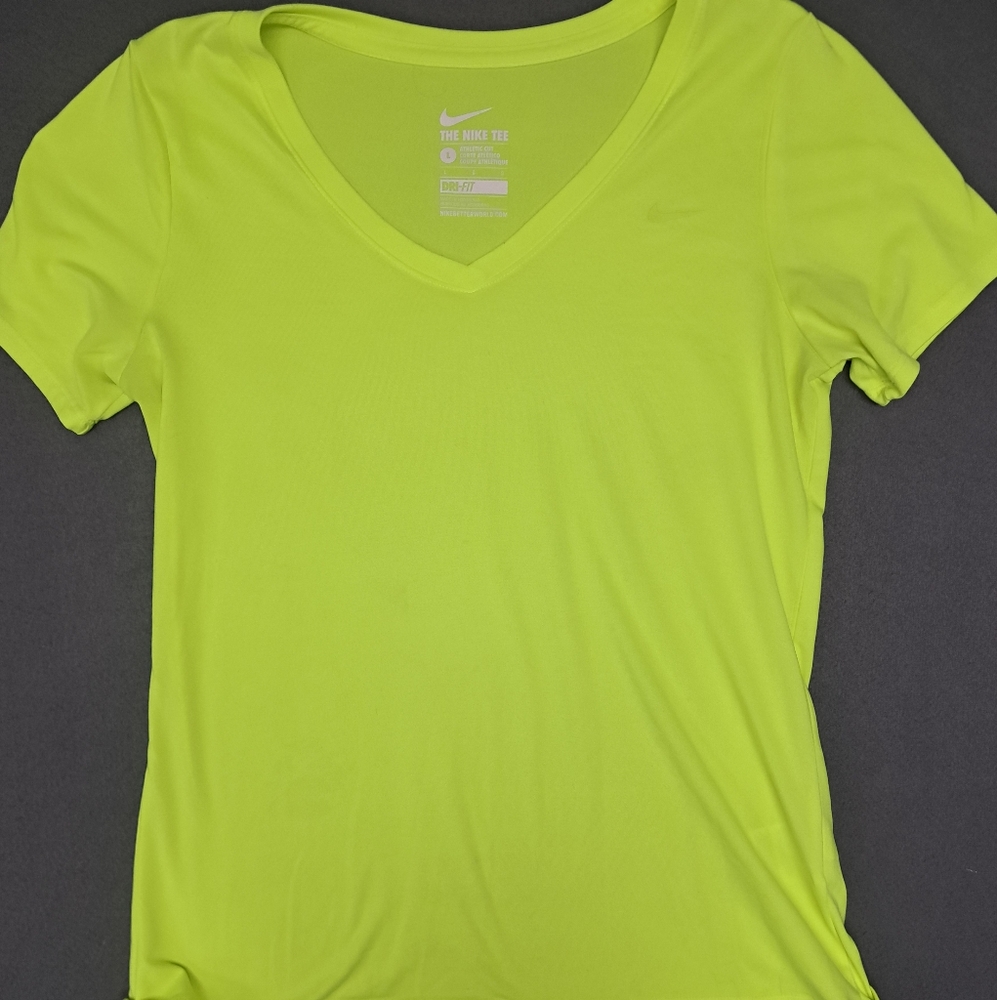 Woman's Neon Yellow NIKE dri-fit Tee